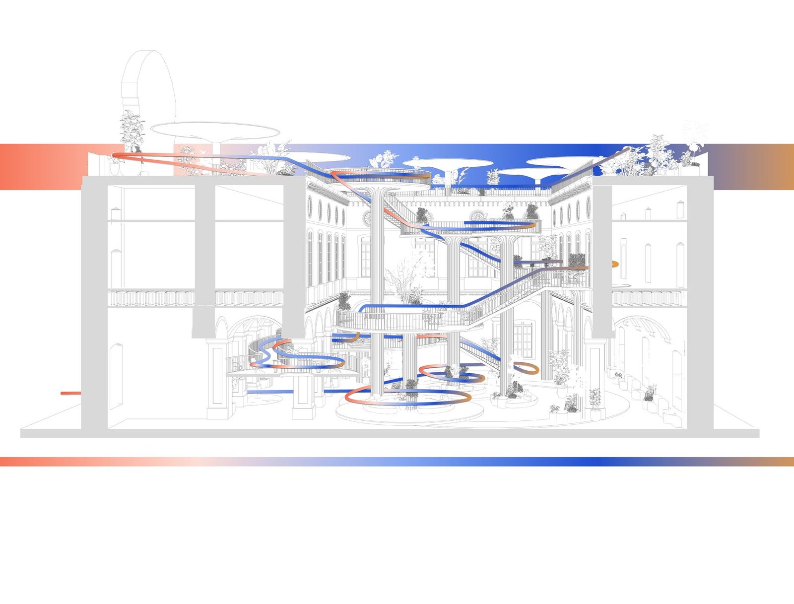 Circulation diagram through The Social Port